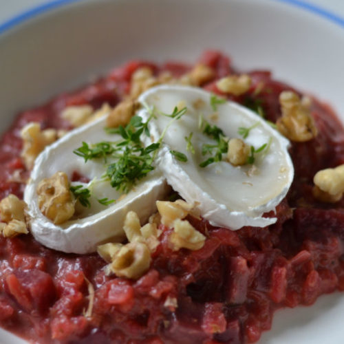 Rote Bete Risotto mit Ziegenkäse thymjana.de